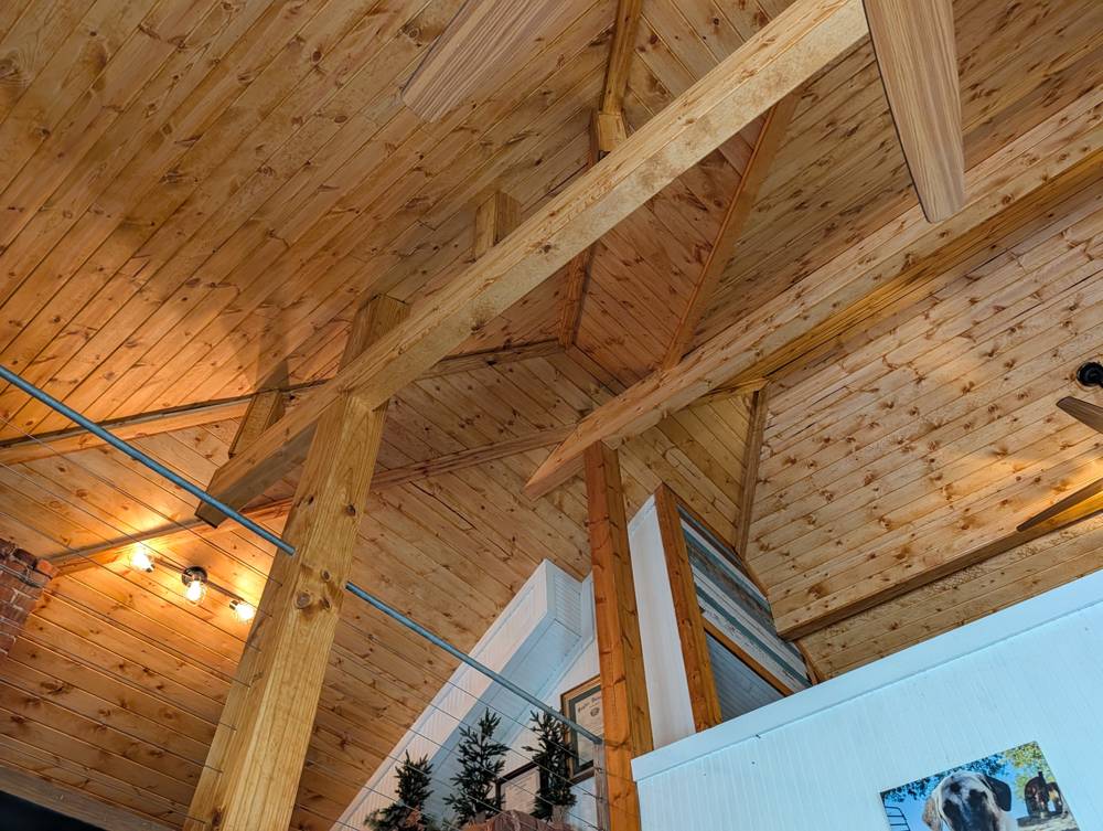 Ceiling after stain