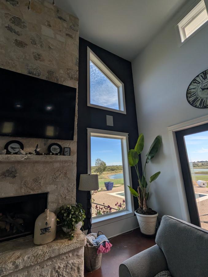 Accent wall painted Iron Ore