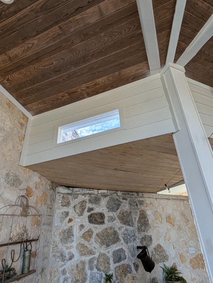 Closed in to flow with the rest of the porch